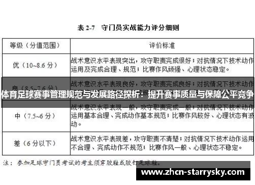 体育足球赛事管理规范与发展路径探析:提升赛事质量与保障公平竞争 体育足球赛事管理规范与发展路径探析:提升赛事质量与保障公平竞争