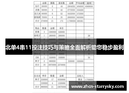 北单4串11投注技巧与策略全面解析助您稳步盈利 北单4串11投注技巧与策略全面解析助您稳步盈利